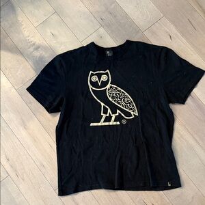 OVO Black T-Shirt with gold Owl Logo